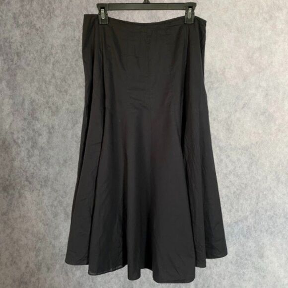 Jarbo Ultra Flare Maxi Skirt Womens Size 10 Black A Line Swing Skirt 100% Cotton - Picture 1 of 13